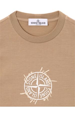 T-shirt in jersey di cotone marrone STONE ISLAND KIDS | L1S162100009S0379V0092